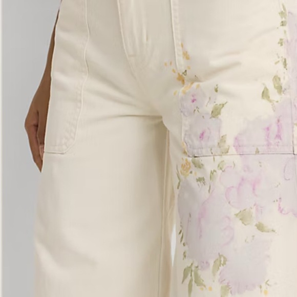 Lauren Ralph Lauren Plus size floral wide leg jeans SIZE 12 NWT - Picture 2 of 5